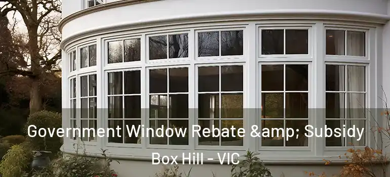 Government Window Rebate & Subsidy Box Hill - VIC